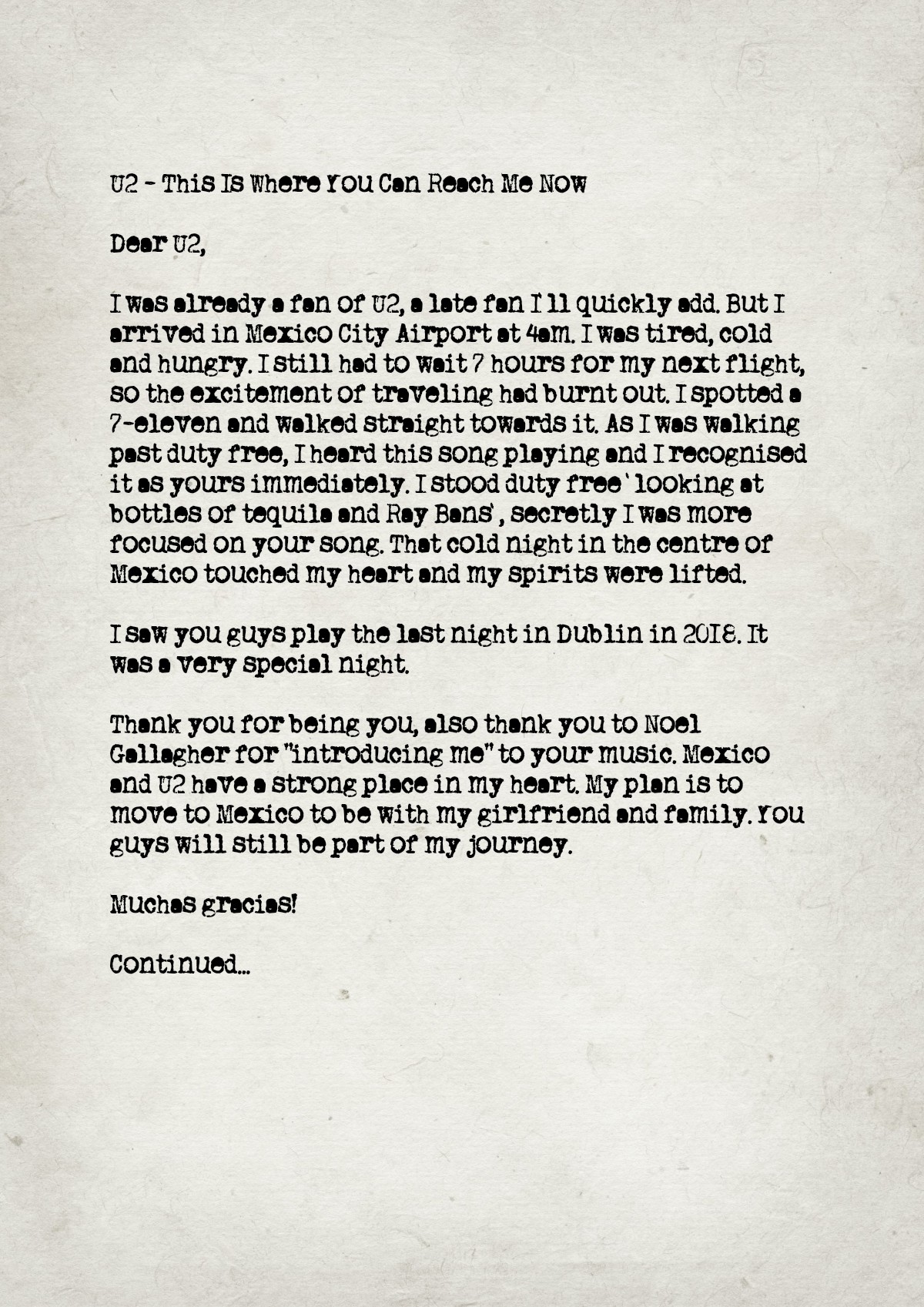 Fan letter preview