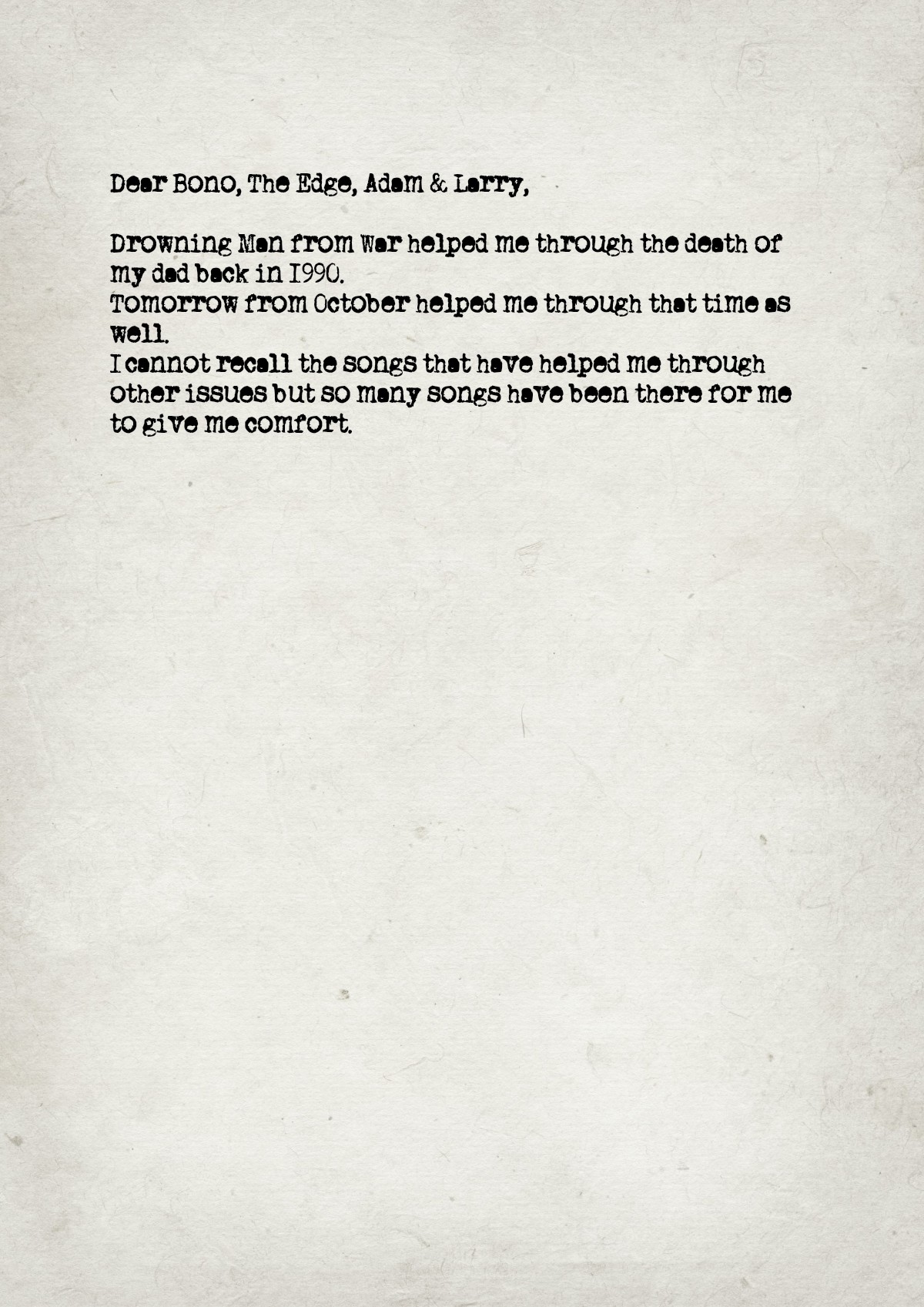 Fan letter preview