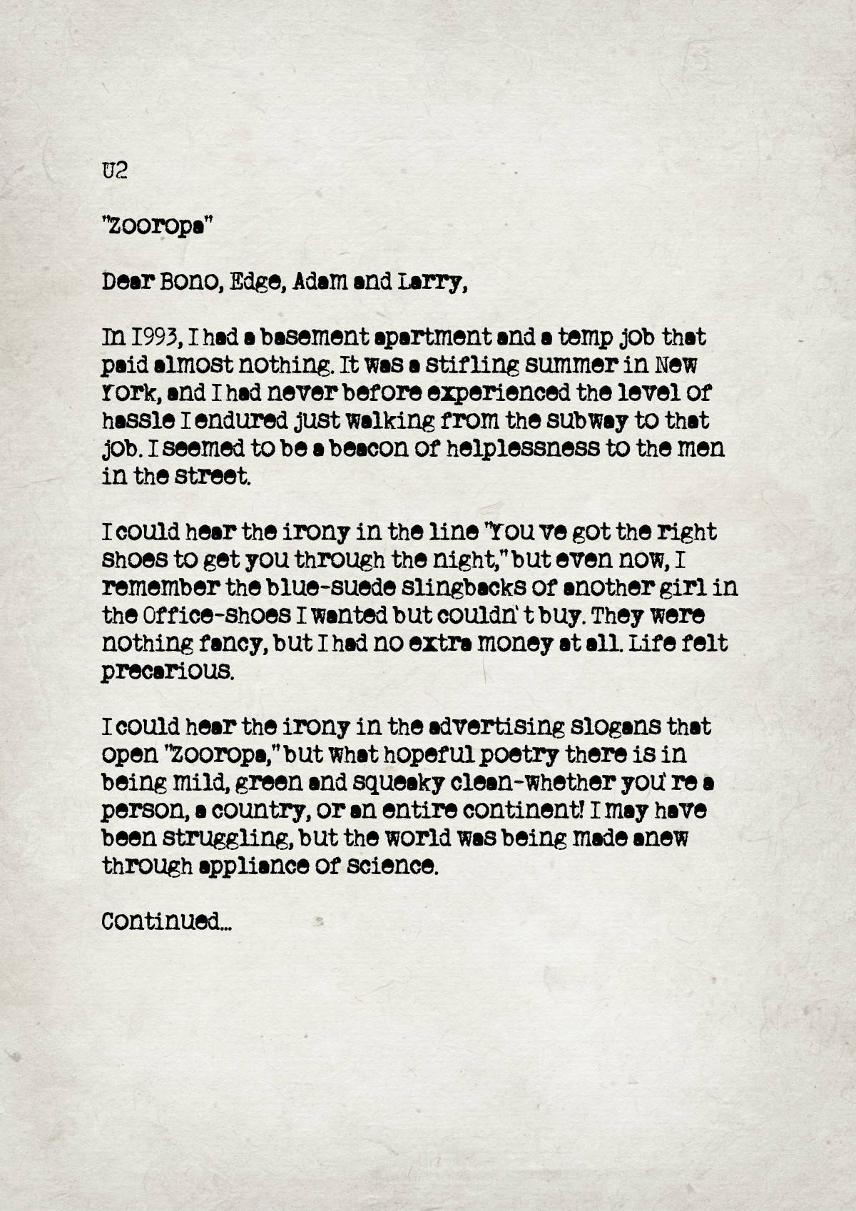 Fan letter preview