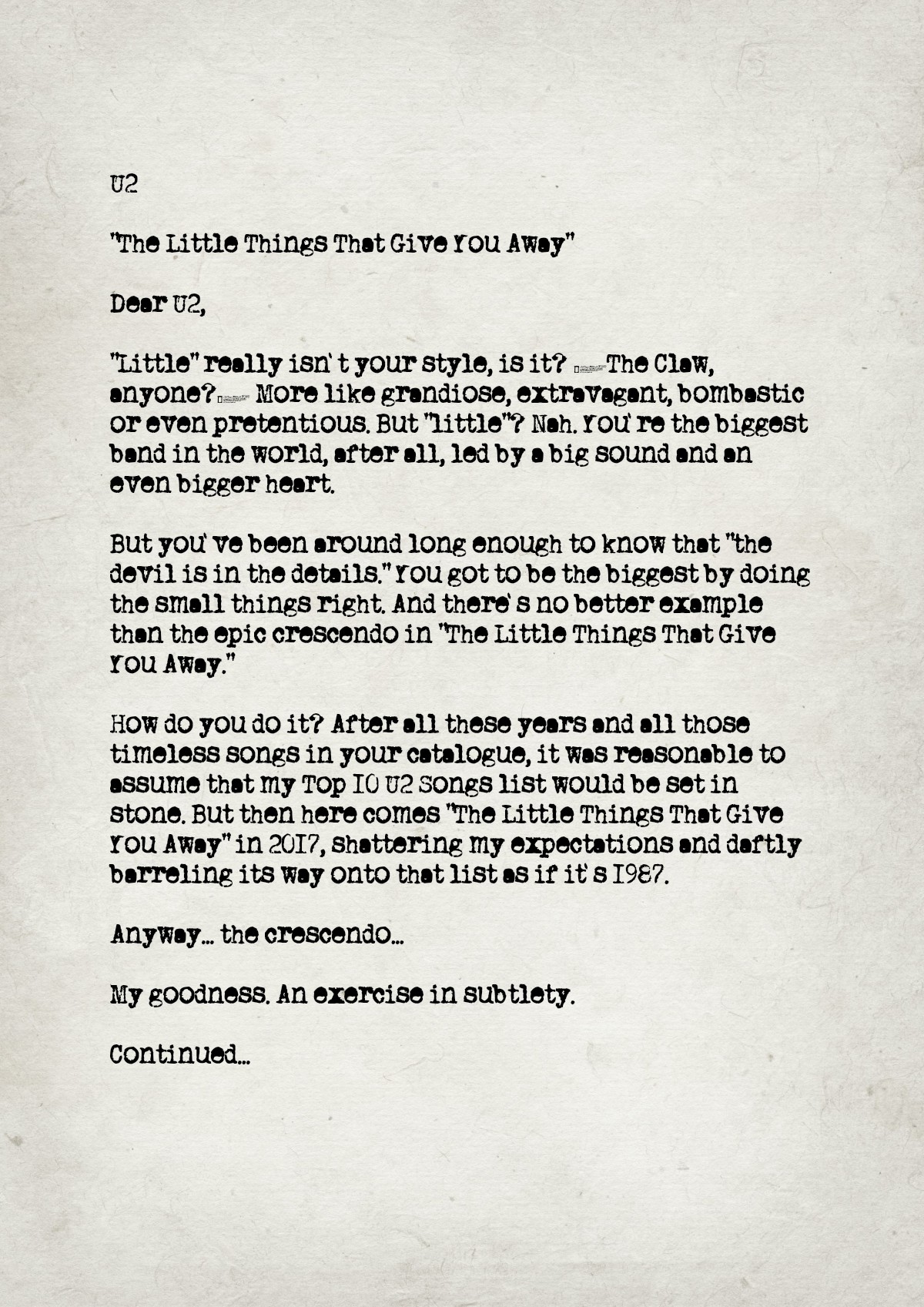 Fan letter preview