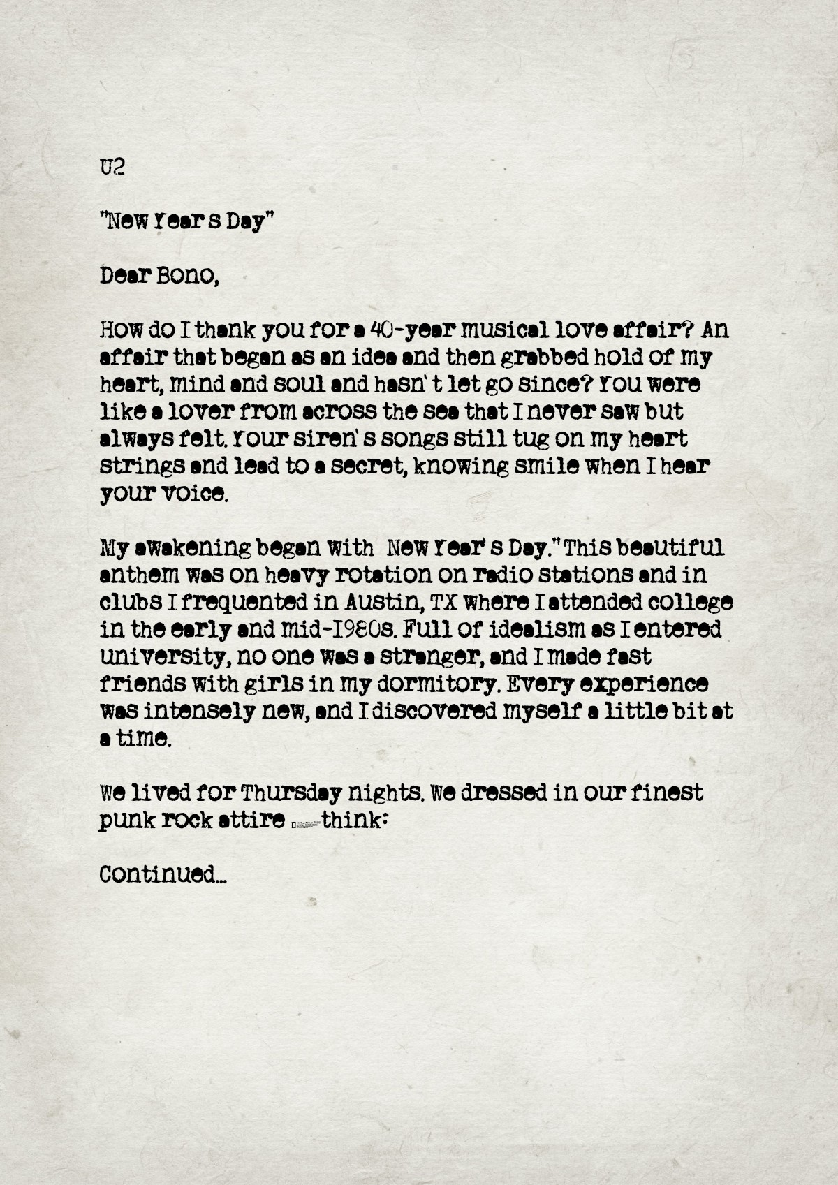 Fan letter preview