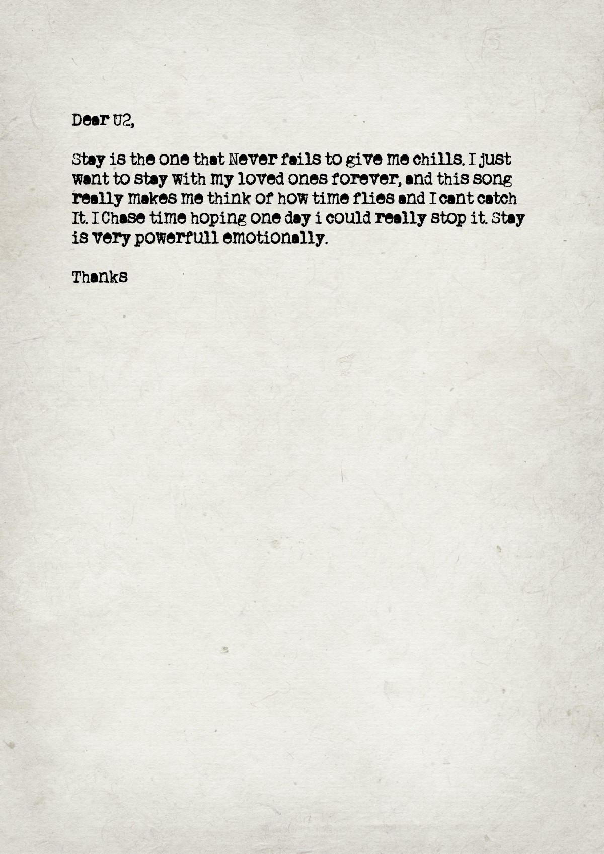 Fan letter preview
