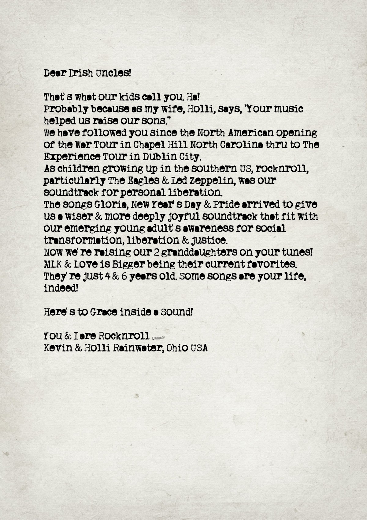 Fan letter preview