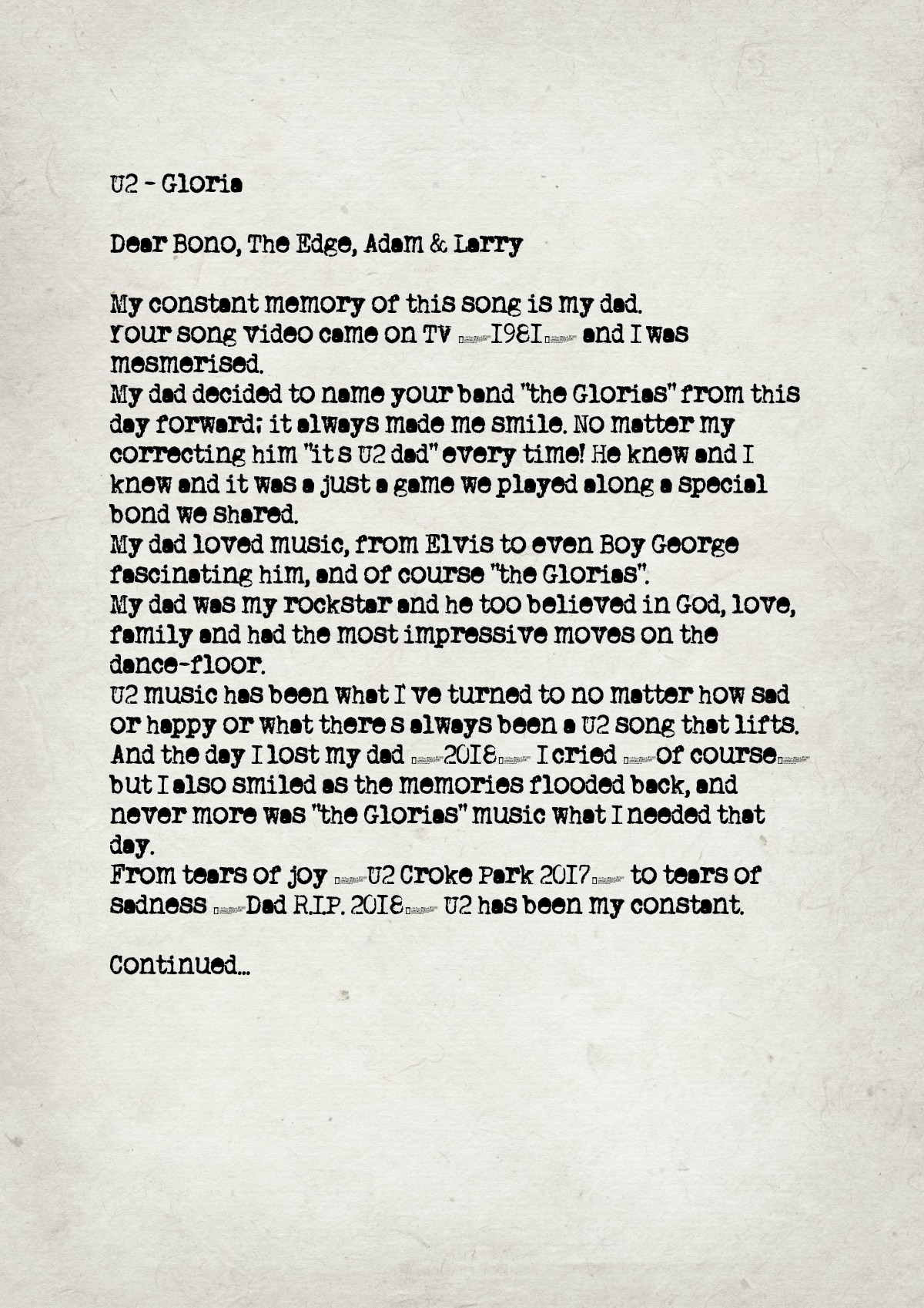 Fan letter preview