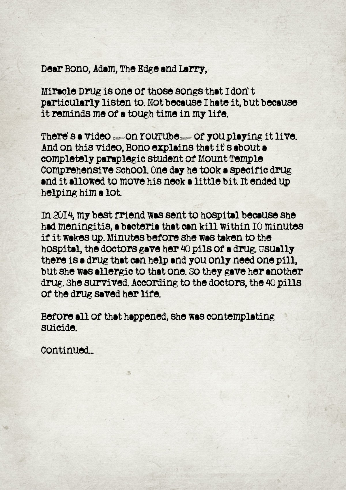 Fan letter preview