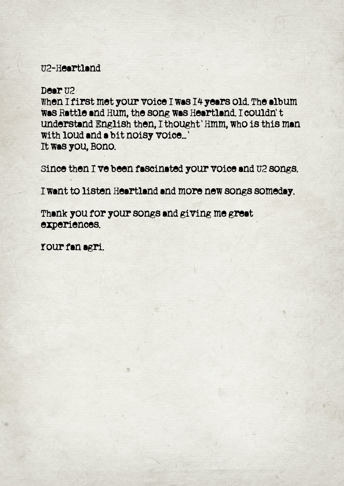 Fan letter preview