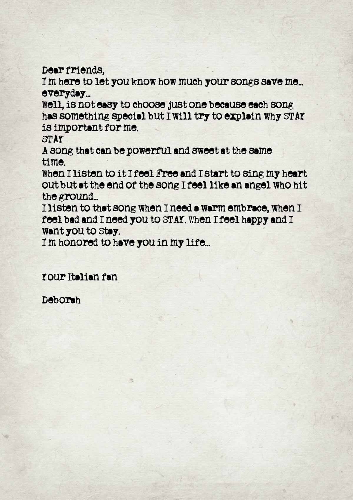 Fan letter preview