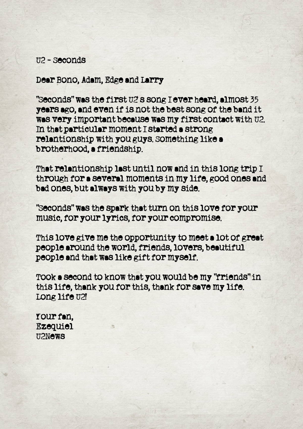 Fan letter preview