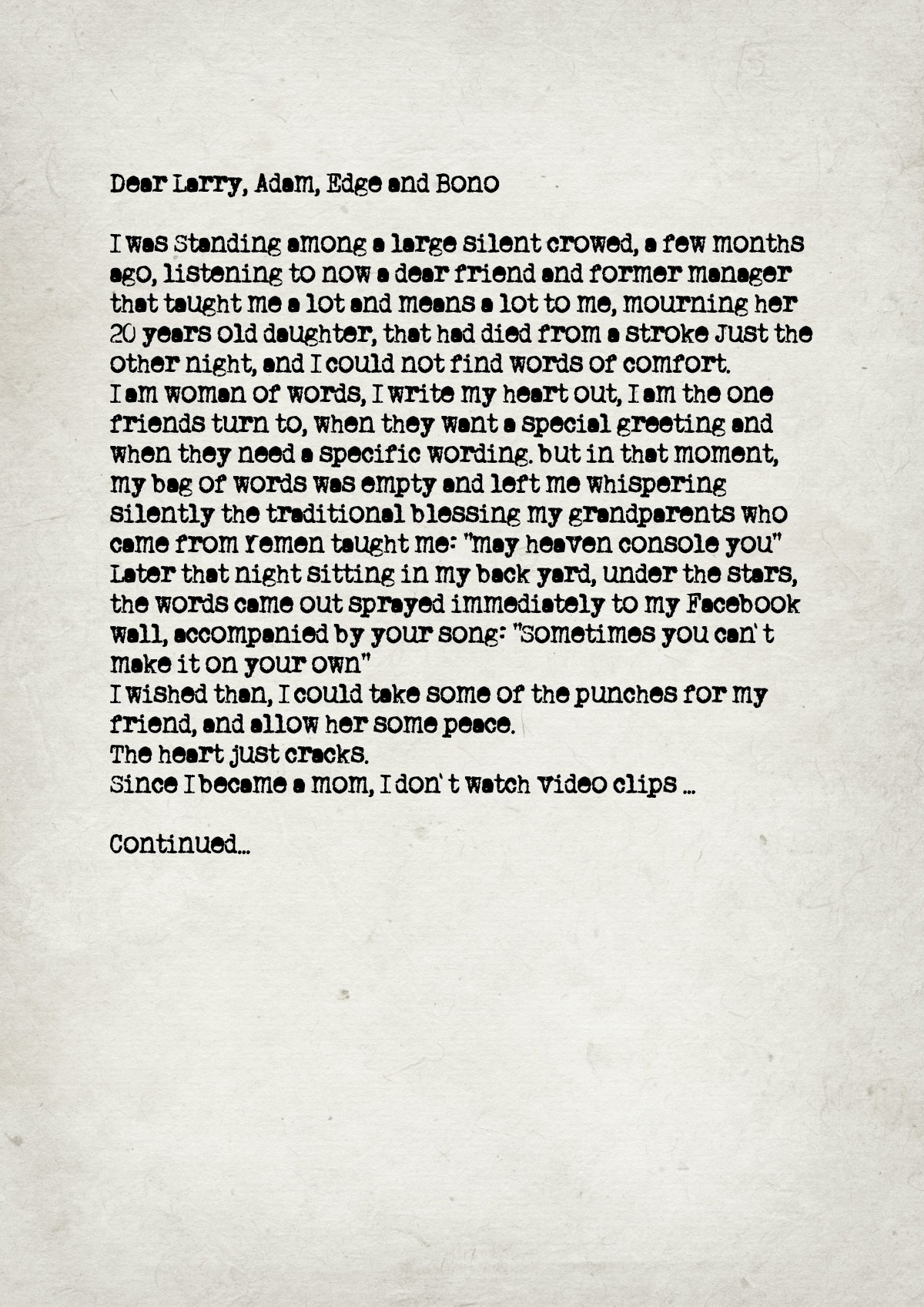 Fan letter preview