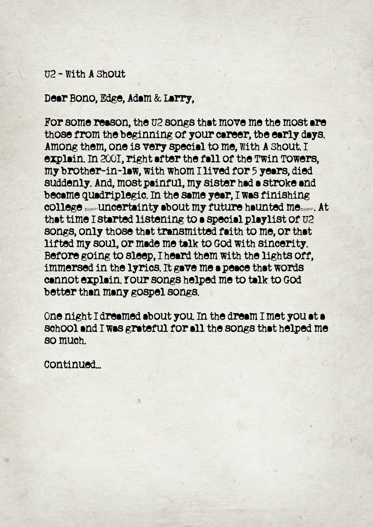 Fan letter preview