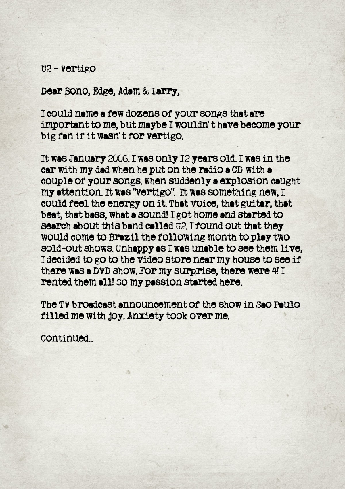 Fan letter preview