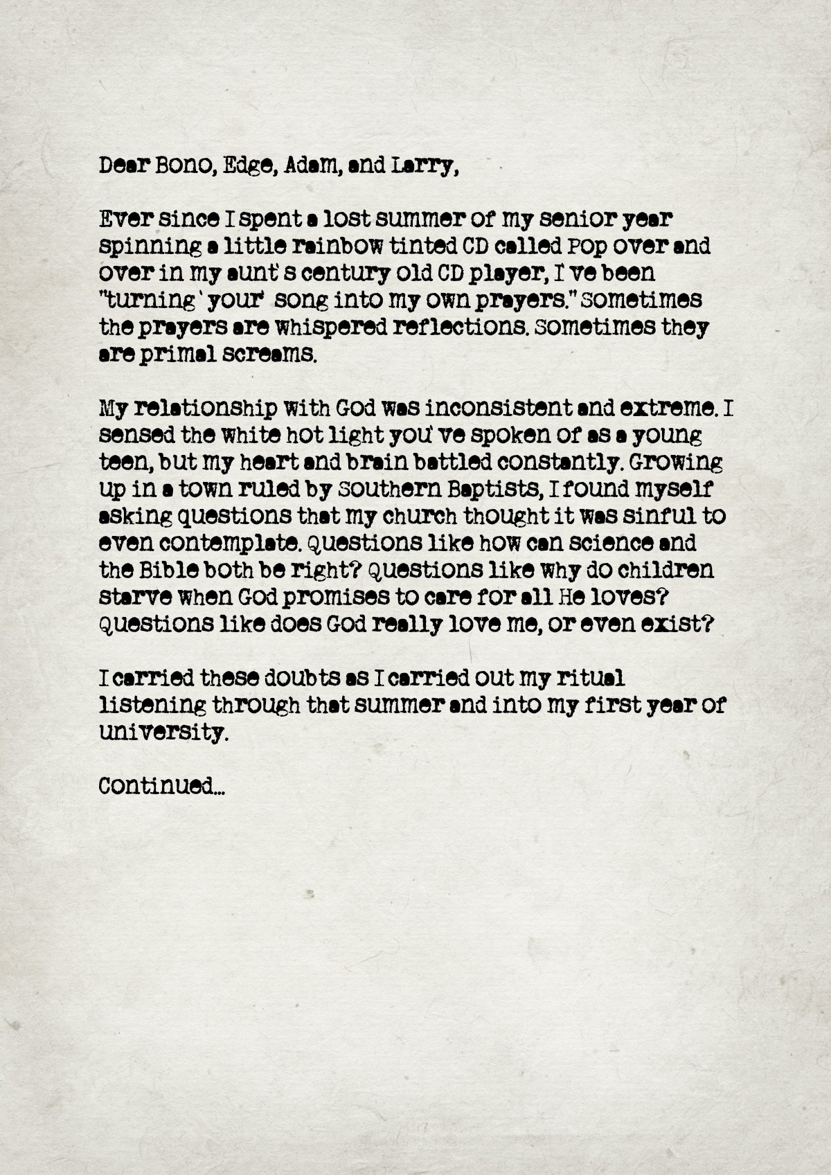 Fan letter preview