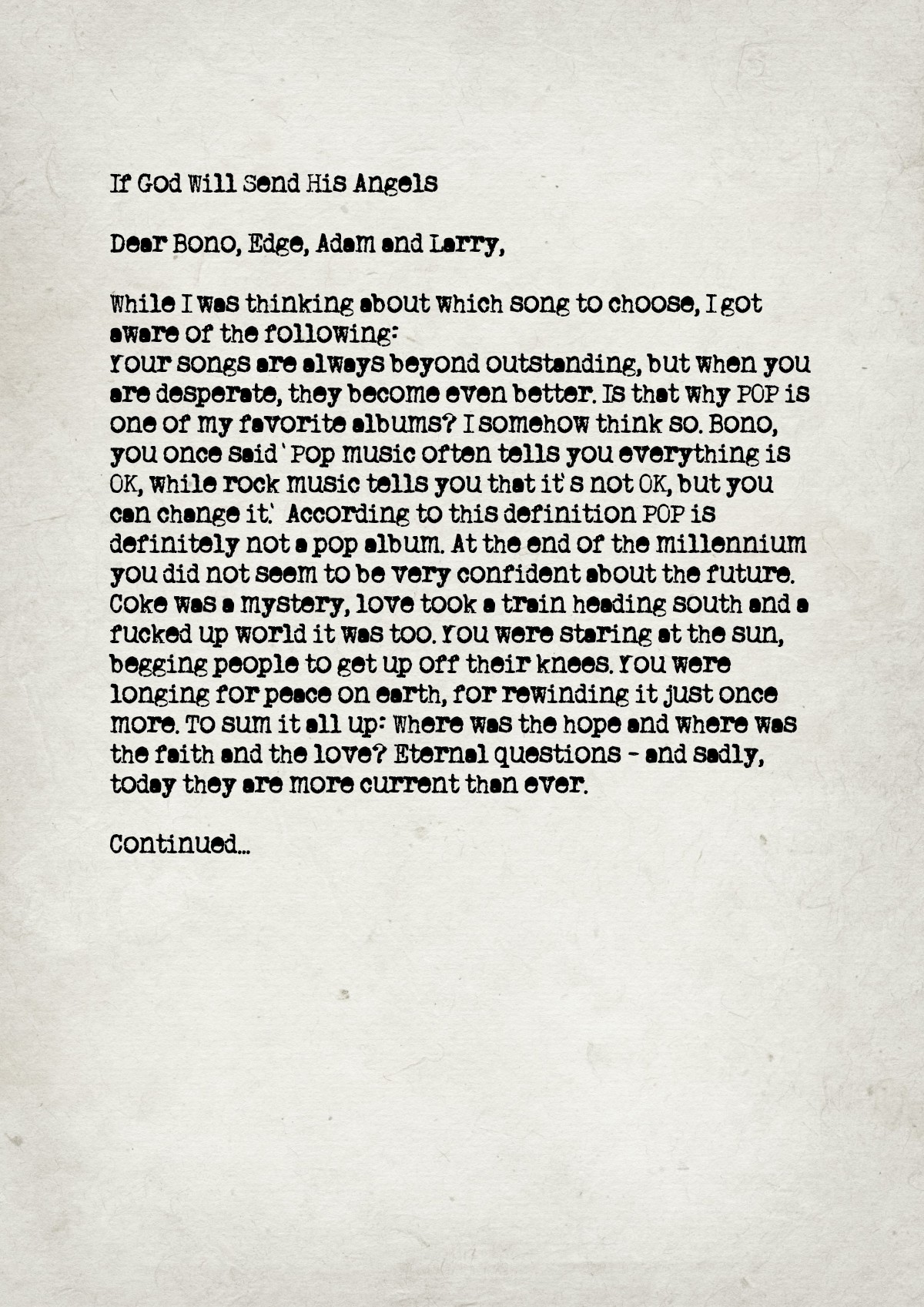 Fan letter preview