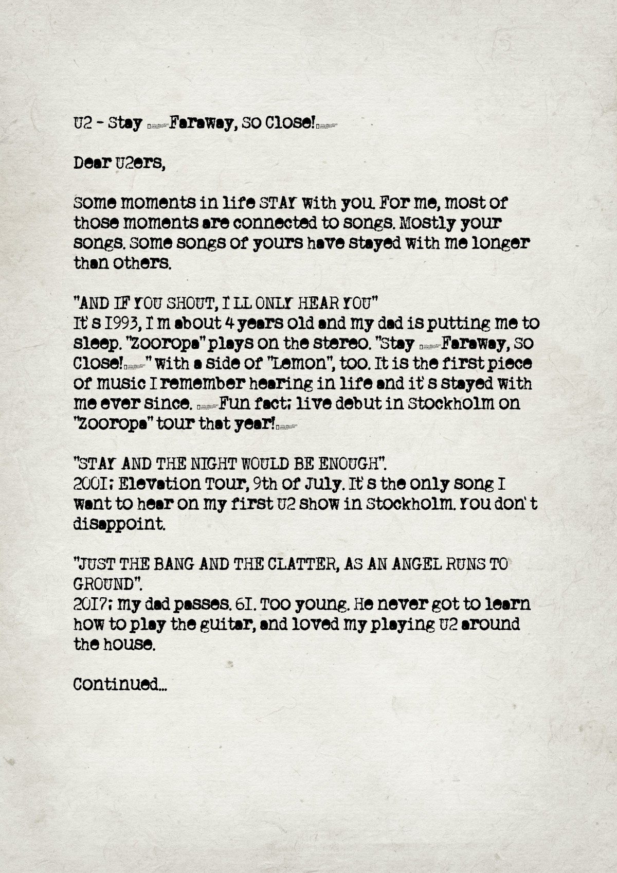 Fan letter preview