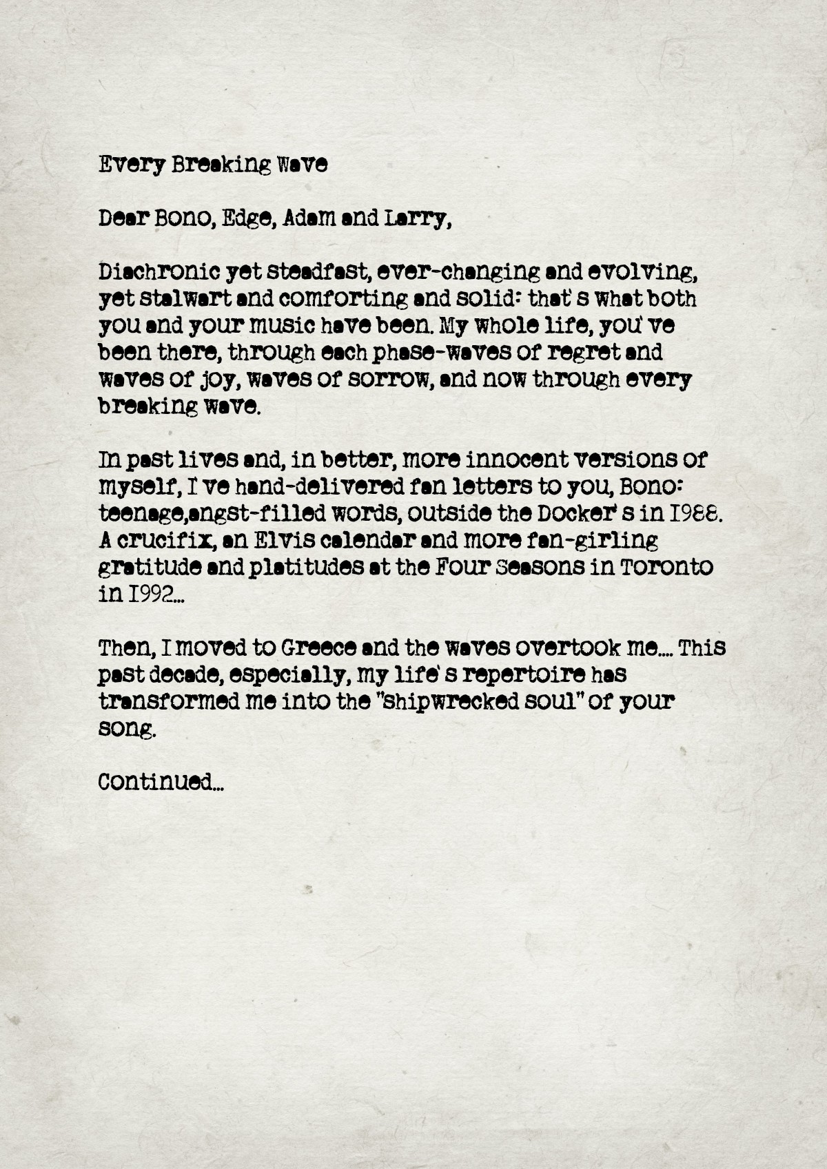 Fan letter preview