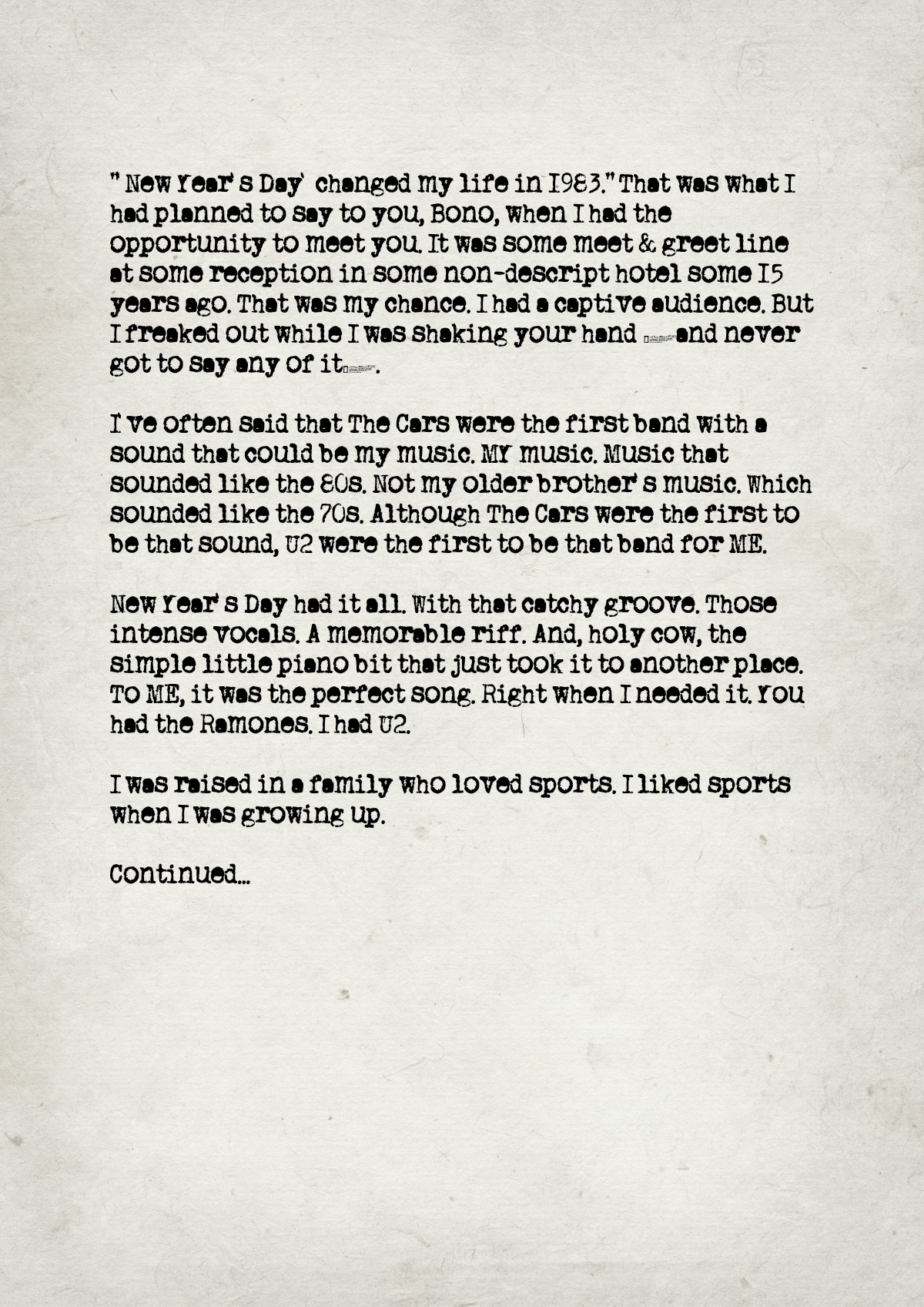 Fan letter preview
