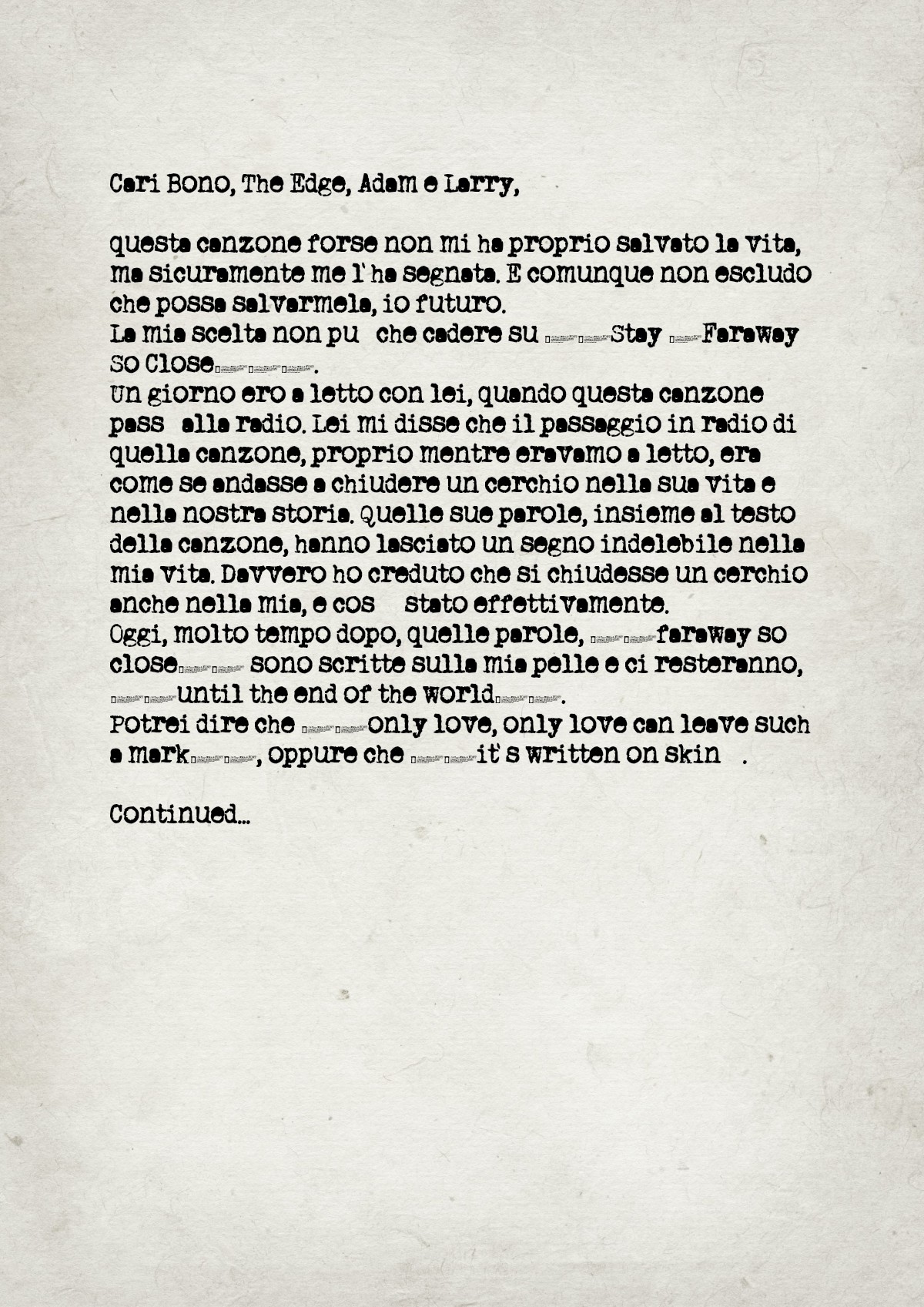 Fan letter preview