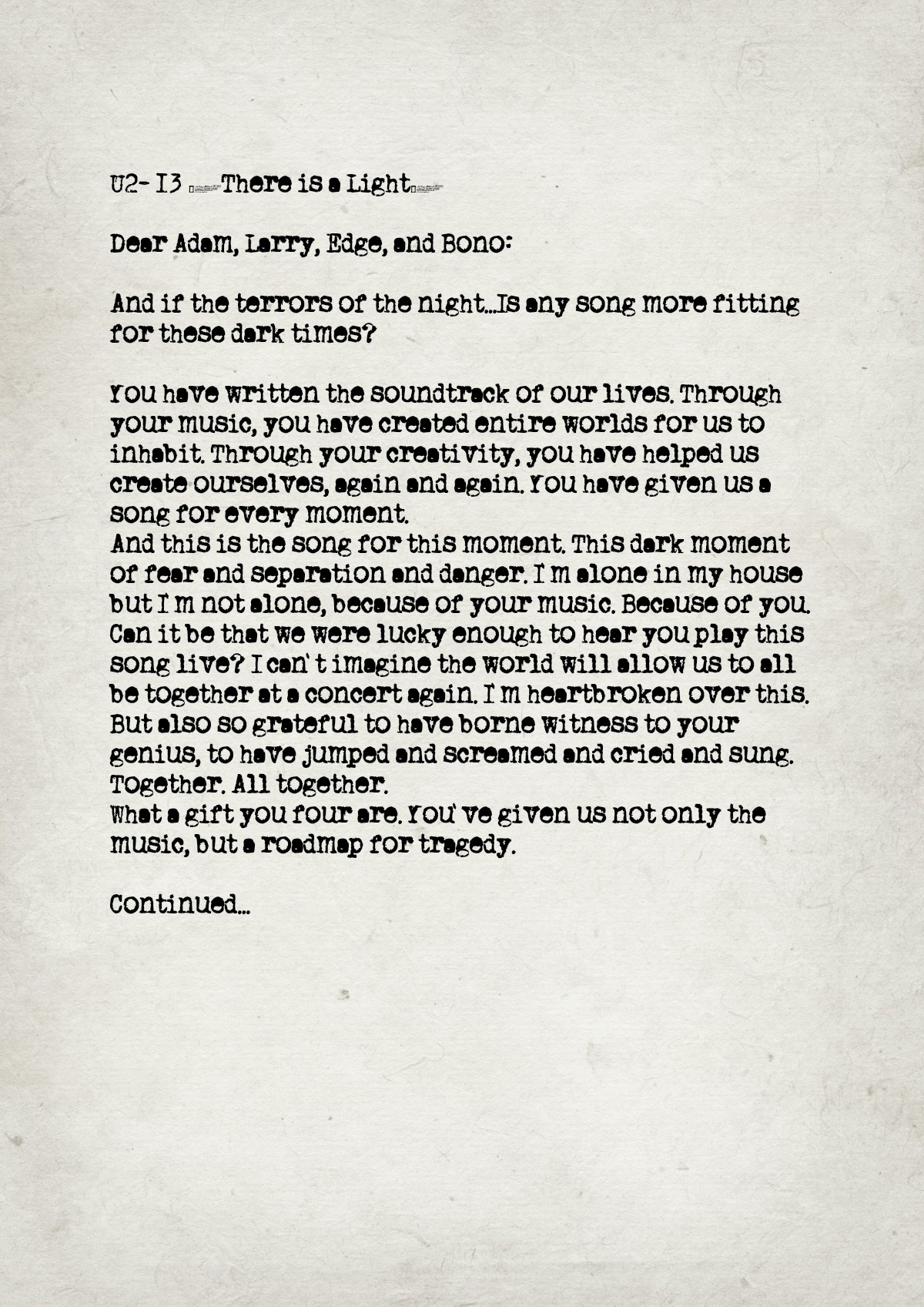 Fan letter preview