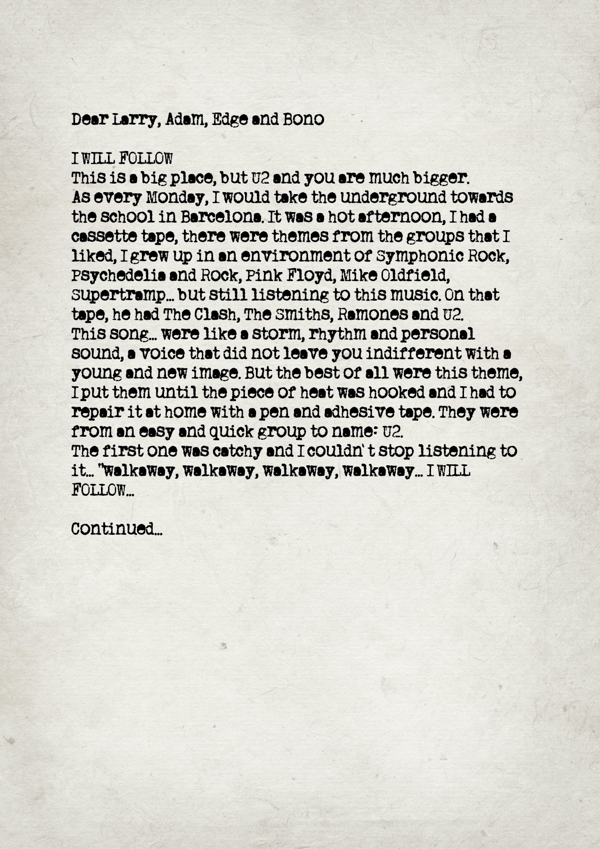 Fan letter preview