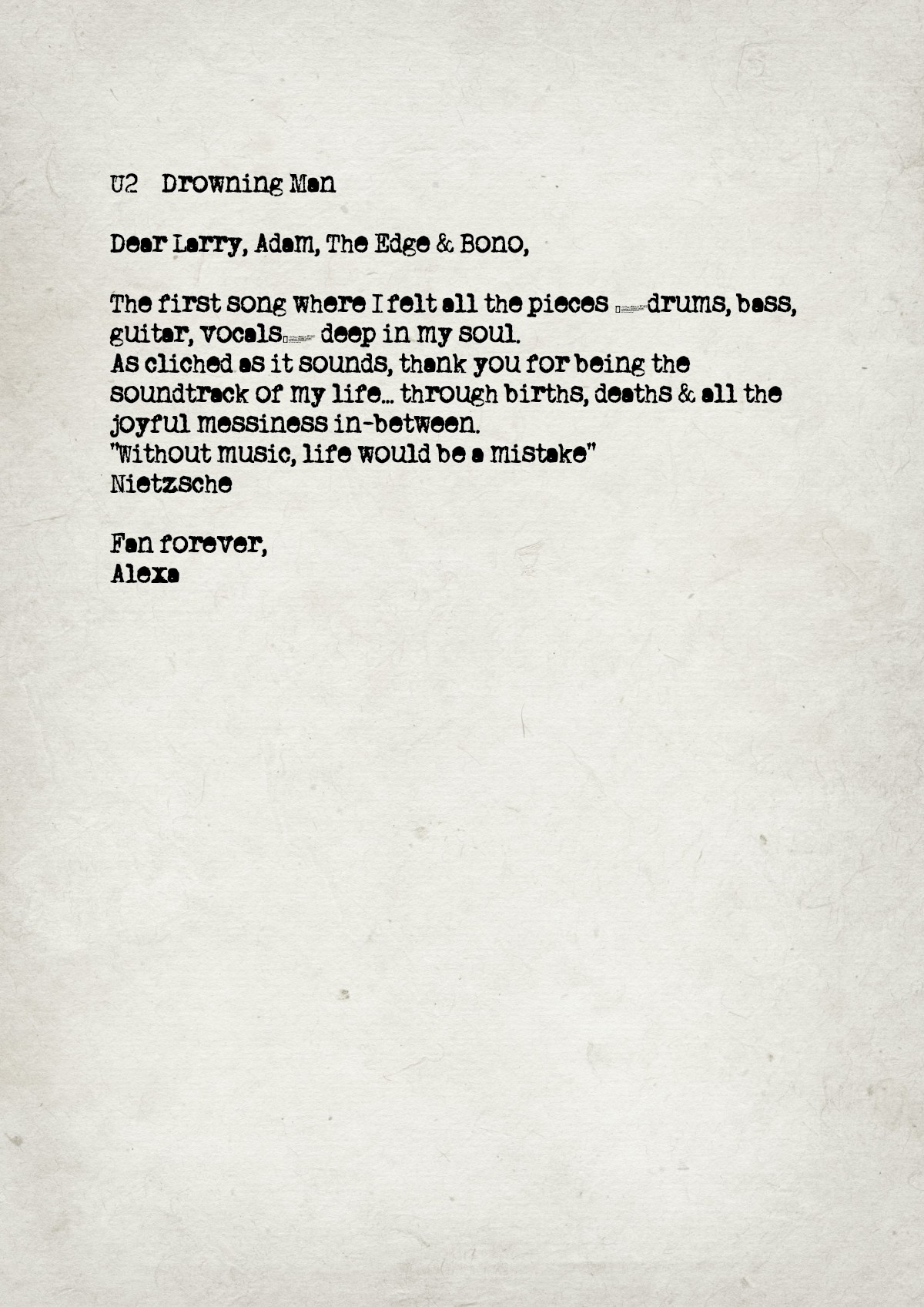 Fan letter preview