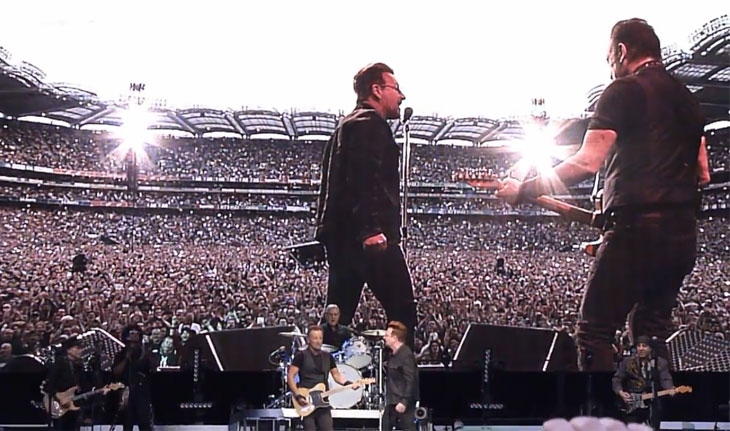 Bild zu: Gastauftritt von Bono bei Springsteen-Konzert in Dublin
