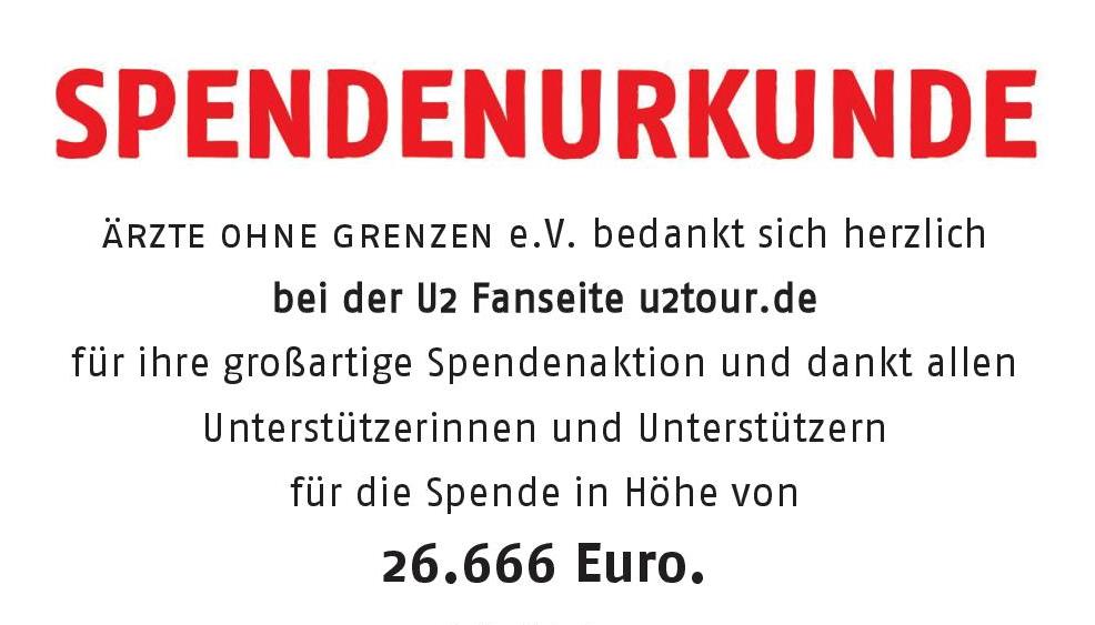 Bild zu: Abschluß der Spendenaktion / Über 26.600 Euro für Ärzte ohne Grenzen